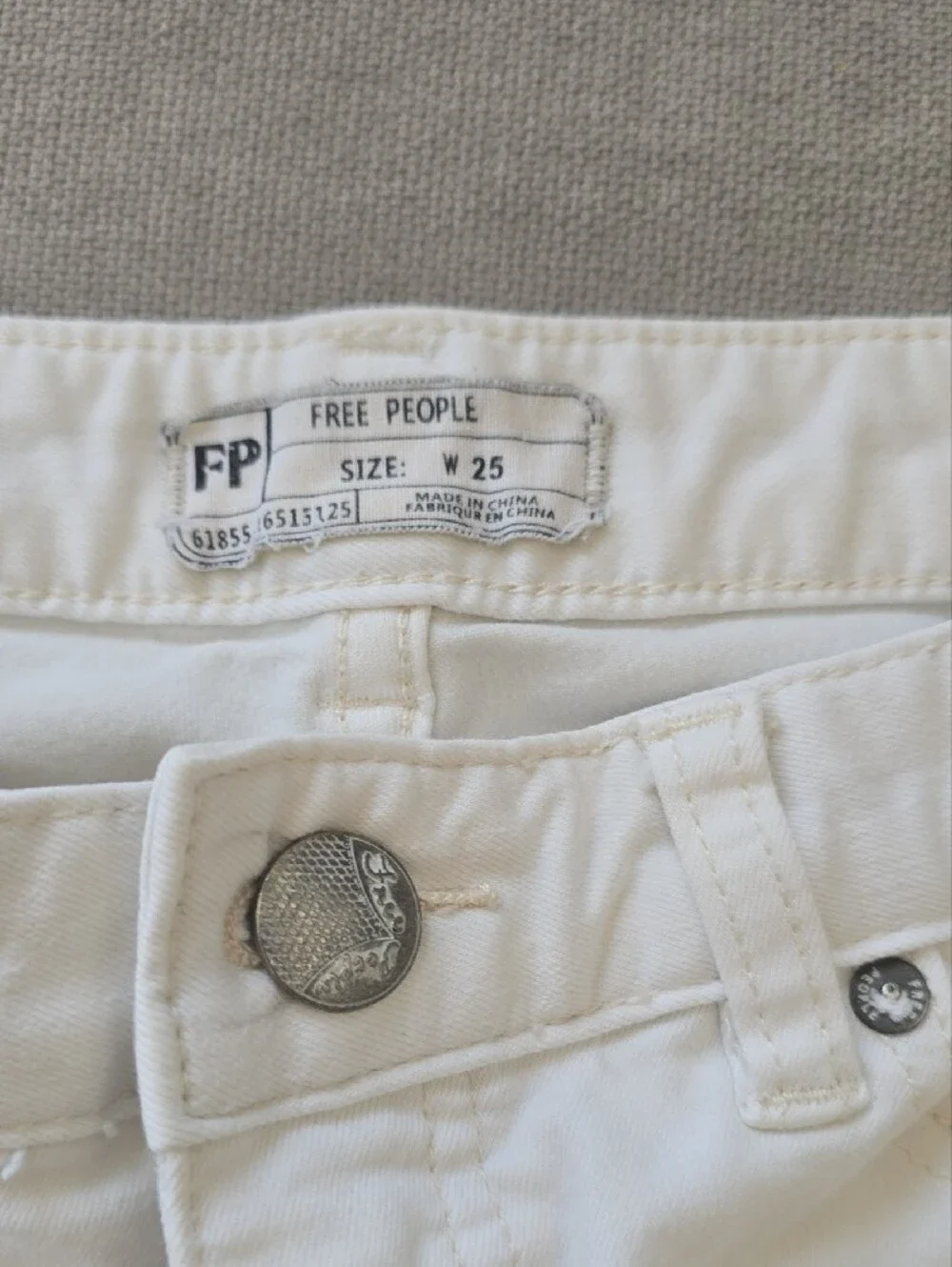 Free People White High-Rise Skinny Jeans